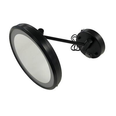Espejo negro mate 3x extensible con iluminación LED